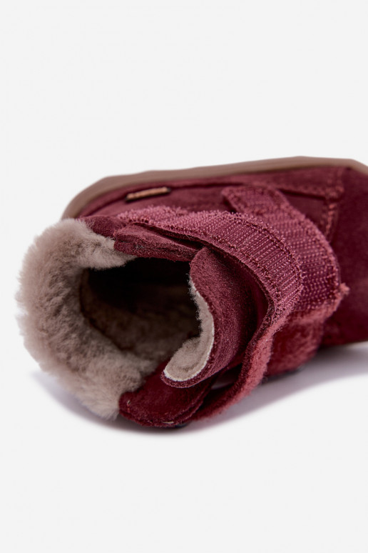   zamšādas sniega apavi Barefoot Bērnu apavi Froddo G2110151-4 bordo krāsas