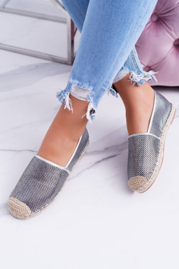 Lu Boo Sudraba krāsas Ažūra espadrilles Kimchi 2