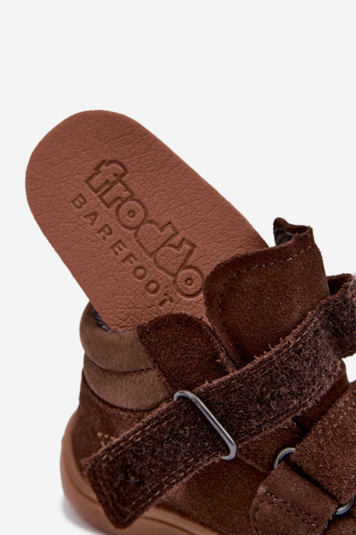   zamšādas  Barefoot Bērnu apavi FRODDO G3110285-3 brūnas krāsas