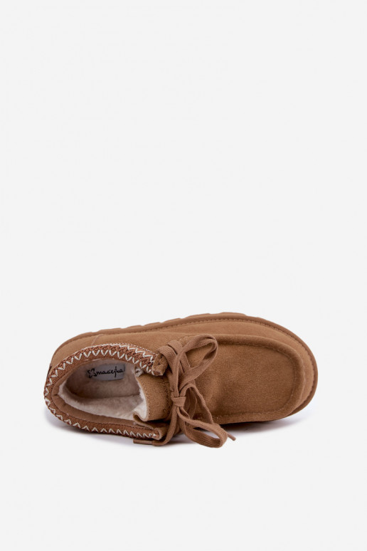   zamšādas sniega apavi Z Haftem  D7868-29 Camel