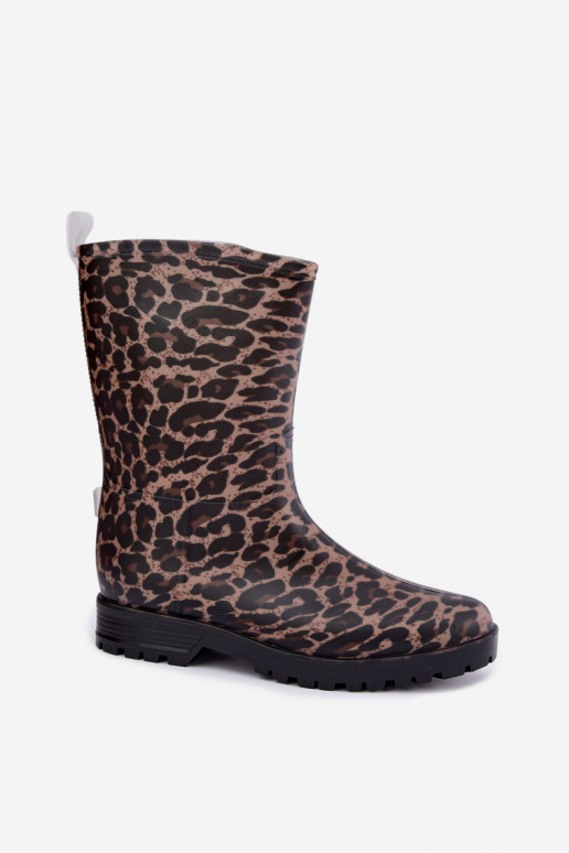 Gumijas apavi  ar leoparda kažokādas rakstu Solavelle