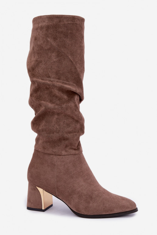  garie zābaki ar papēdi siltināti smilšu krāsas Ivenna