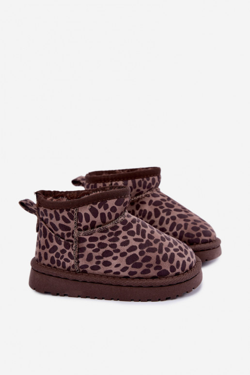 sniega apavi Bērnu apavi bērniem ar leoparda kažokādas rakstu Snowelle