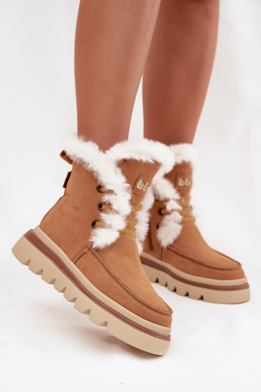 sniega apavi  Z Naturalnego Zamszu Lee Cooper LCJ-25-01-3738 Camel