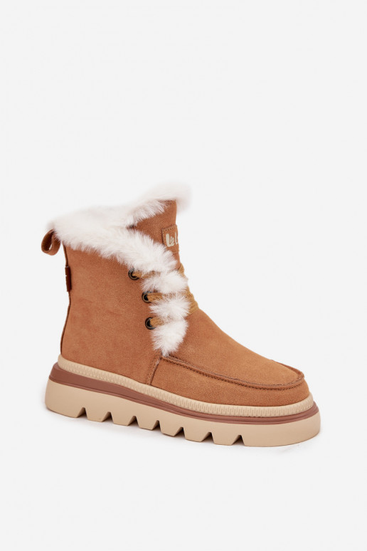 sniega apavi  Z Naturalnego Zamszu Lee Cooper LCJ-25-01-3738 Camel