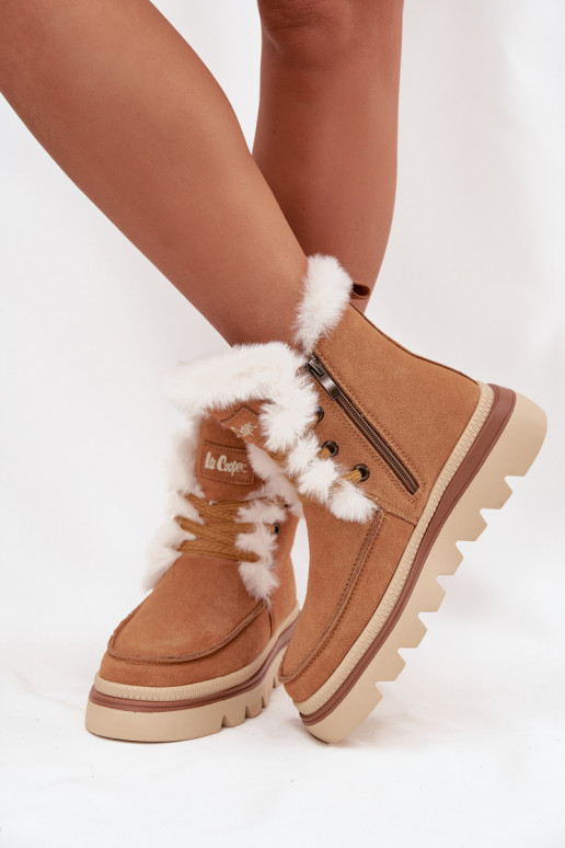 sniega apavi  Z Naturalnego Zamszu Lee Cooper LCJ-25-01-3738 Camel