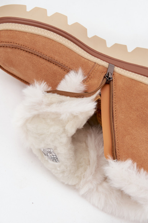 sniega apavi  Z Naturalnego Zamszu Lee Cooper LCJ-25-01-3738 Camel