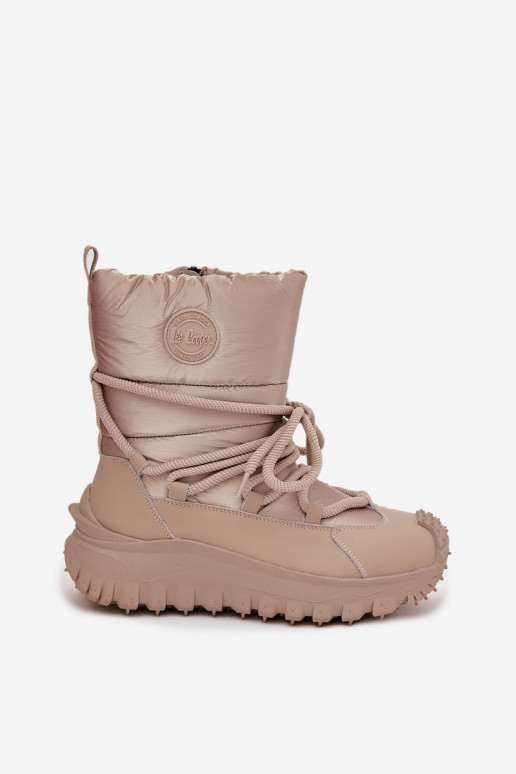   sniega apavi ar platformu Lee Cooper LCJ-25-12-3663 smilšu krāsas-Zelta krāsas