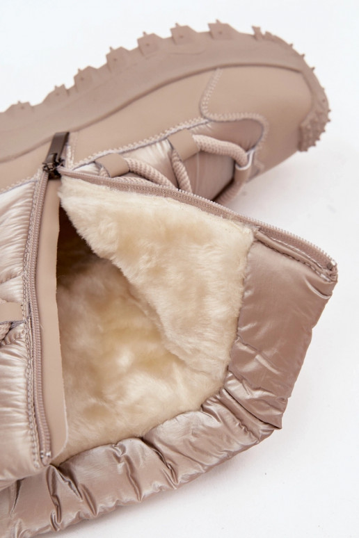   sniega apavi ar platformu Lee Cooper LCJ-25-12-3663 smilšu krāsas-Zelta krāsas