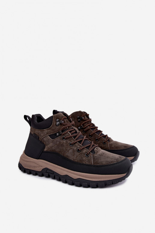 zamšādas siltināti apavi  Big Star UU174248 tumši brūnas krāsas