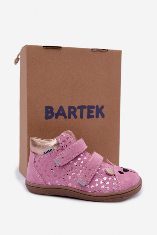   zamšādas Trzewki Barefoot Bērnu apavi ar sirsniņām Bartek 8631965 Rozā krāsas