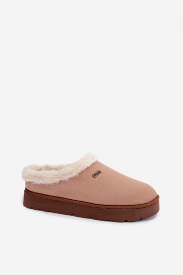 Čības apavi mājas  ar kažokādu Inblu DR000004 Camel 2