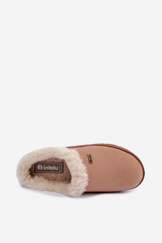 Čības apavi mājas  ar kažokādu Inblu DR000004 Camel