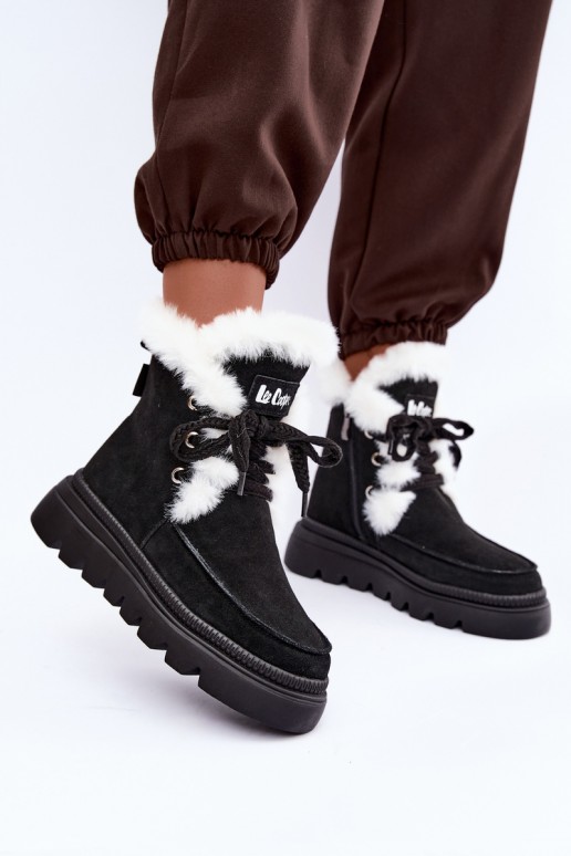 sniega apavi  Z Naturalnego Zamszu Lee Cooper LCJ-25-01-3737 Melns