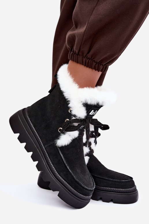 sniega apavi  Z Naturalnego Zamszu Lee Cooper LCJ-25-01-3737 Melns
