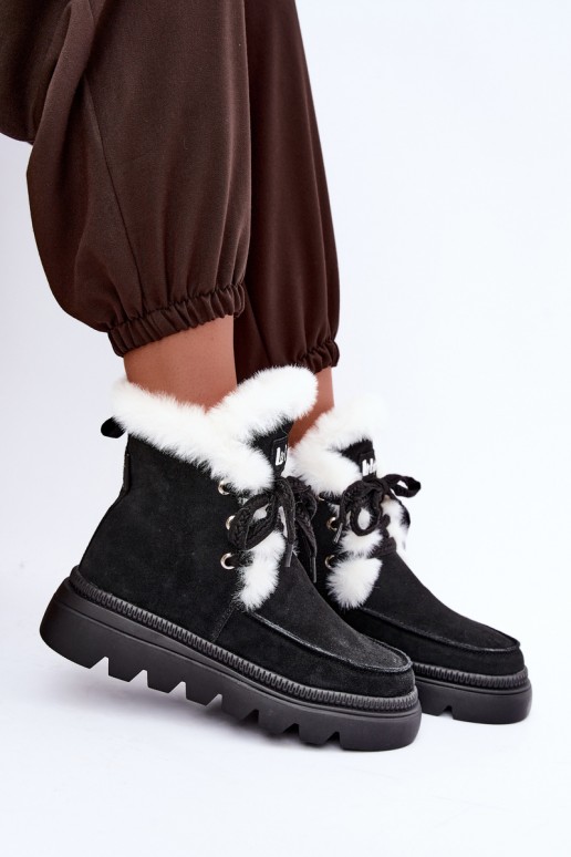 sniega apavi  Z Naturalnego Zamszu Lee Cooper LCJ-25-01-3737 Melns