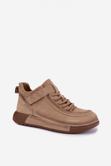 siltināti Sieviešu puszābaki Z Naturalnej Skóry Lee Cooper LCJ-26-19-4603 Haki krāsas