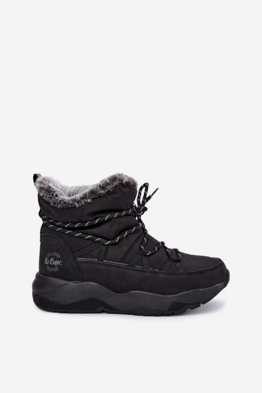  sniega apavi ar stilīgām detaļām Lee Cooper LCJ-24-03-3063 Melns