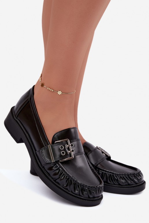 sieviešu mokasīni  I ar sprādzēm Melns Daliare