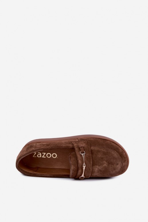 Mokasīni Barefoot zamšādas Zazoo 2016 Czekoladowe