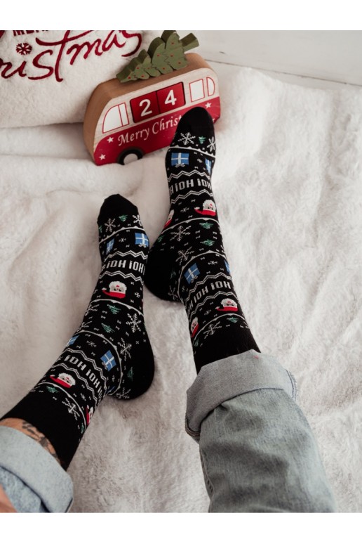 Vīriešu zeķes Christmas HO! HO! HO! Melns