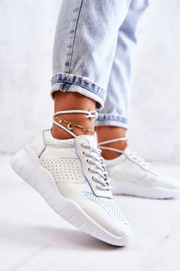 Sneakers modeļa apavi baltas krāsas Carly