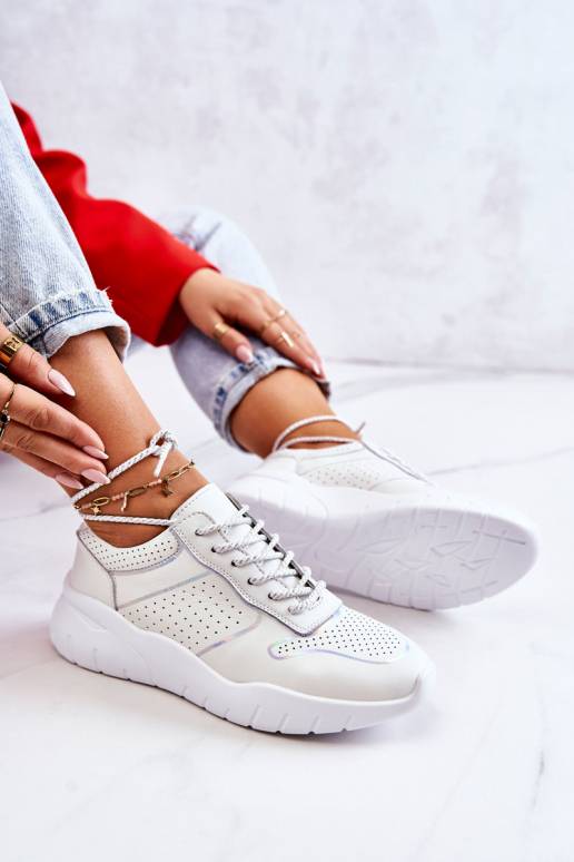 Sneakers modeļa apavi baltas krāsas Carly