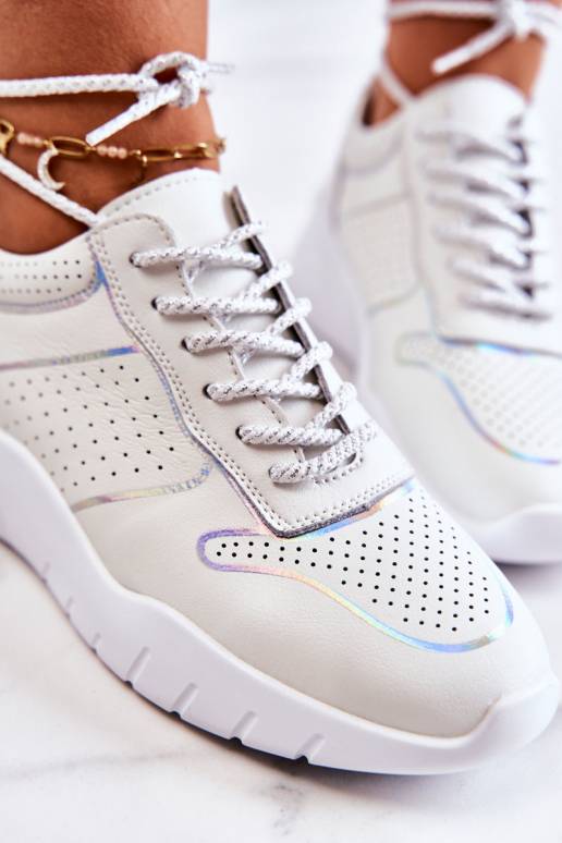 Sneakers modeļa apavi baltas krāsas Carly