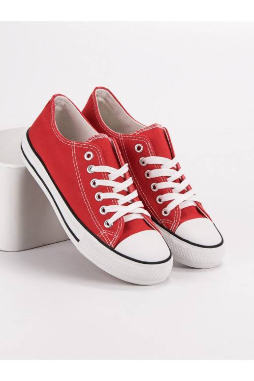 Klasiska modeļa sarkanas krāsas brīvā laika apavi