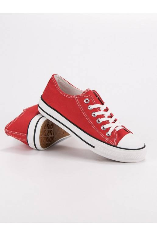 Klasiska modeļa sarkanas krāsas brīvā laika apavi