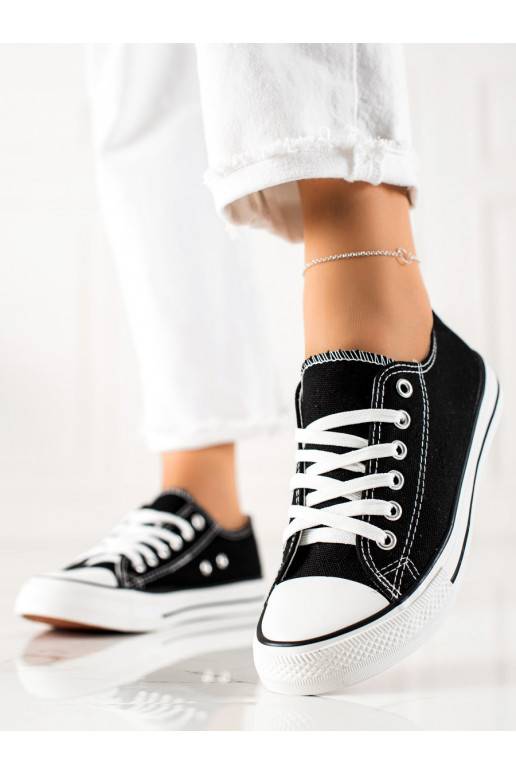 Klasiska modeļa melnas krāsas brīvā laika apavi