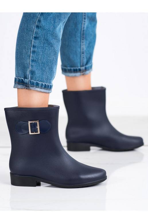 Tumši zilas krāsas Gumijas apavi ar sprādzēm 