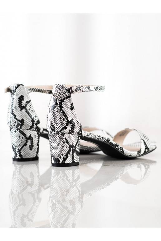 sandales uz papēža ar čūskādas imitāciju 