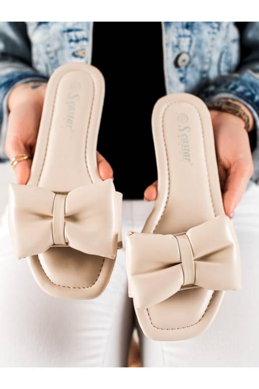 Smilšu krāsas Čības ar bantītēm 