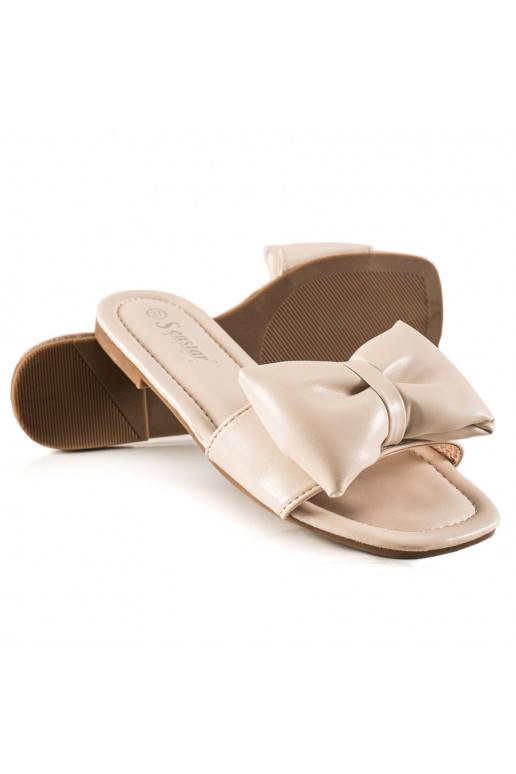 Smilšu krāsas Čības ar bantītēm 