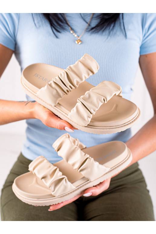 Smilšu krāsas Čības ar sprādzītēm 