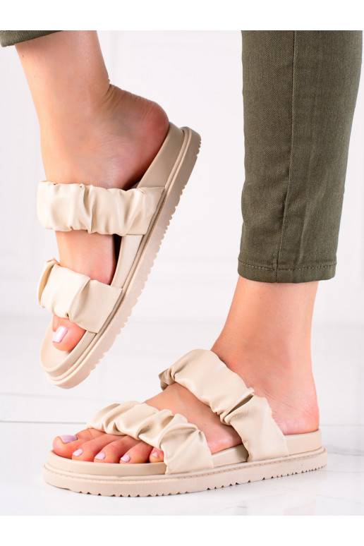 Smilšu krāsas Čības ar sprādzītēm 