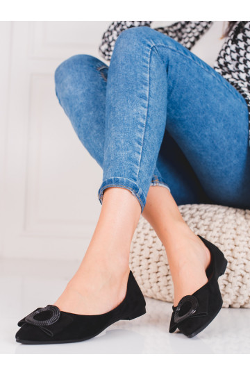 zamšādas baleriny damskie Shelovet Melnas krāsas 2