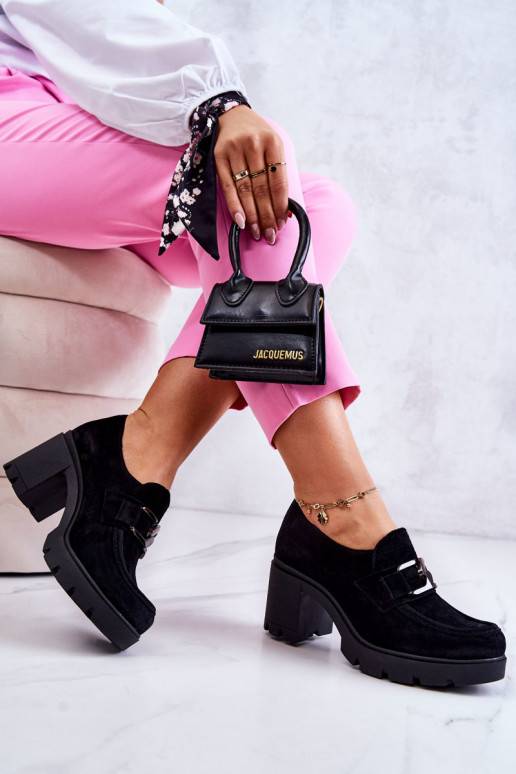 Eleganta stila apavi ar papēdi melnas...