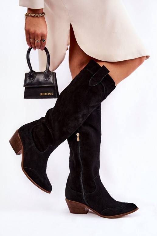 garie zābaki ar papēdi melnas krāsas garie zābaki ar papēdi melnas krāsas