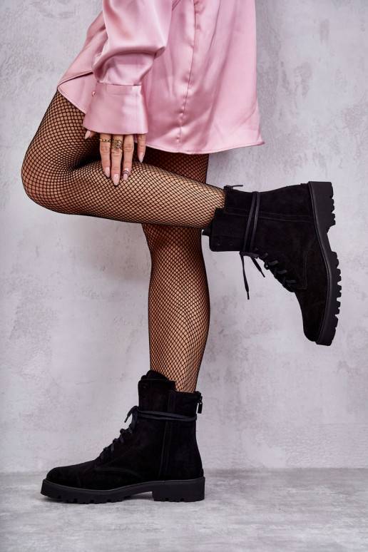 zamšādas Sieviešu puszābaki ar...