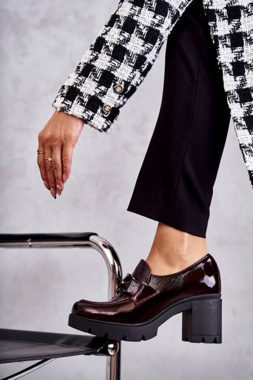 Eleganta stila apavi ar papēdi bordo...