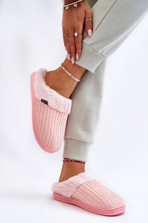 Siltas čības ar kažokādu Rozā krāsas...