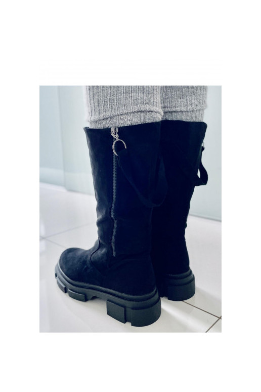 Juodos spalvos ilgaauliai batai Inello Juodos spalvos ilgaauliai batai Inello