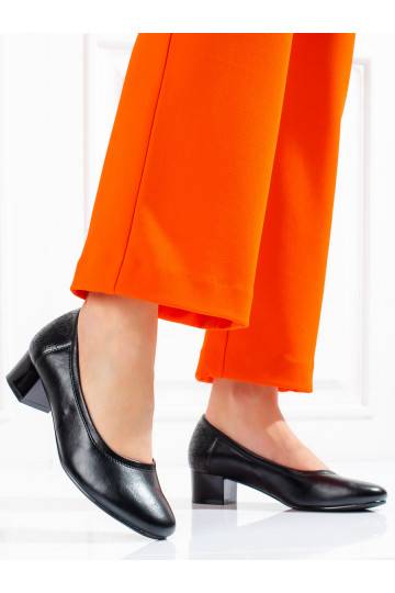 Augstpapēžu kurpes uz zemiem papēžiem Potocki Melnas krāsas 2