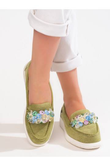  Spīdīgi mokasīni Shelovet zaļš