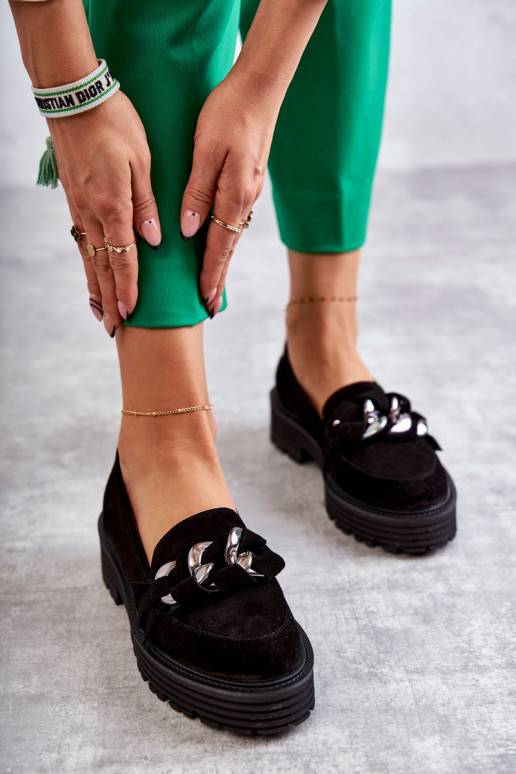 Apavi zamšādas Laura Messi melnas krāsas