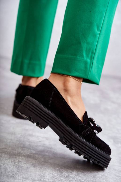 Apavi zamšādas Laura Messi melnas krāsas