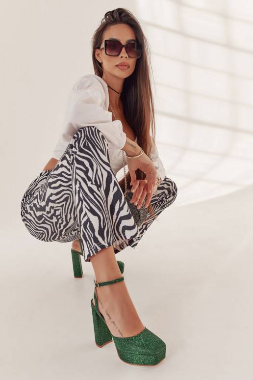 Sieviešu basenes Spīdīgi ar papēdi...