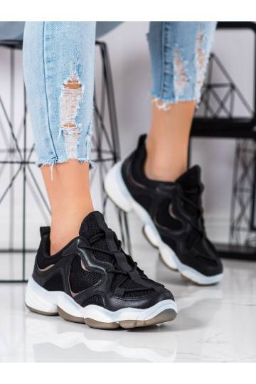 Stilīgi melnas krāsas Sneakers apavi modeļa apavi